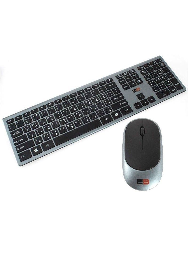 2B KB306 Slim Silent Wireless Keyboard & Mouse Combo